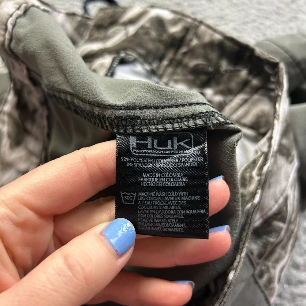 Huk Fishing Board Shorts Mens 30 Multi Elements Camo Performance Swim